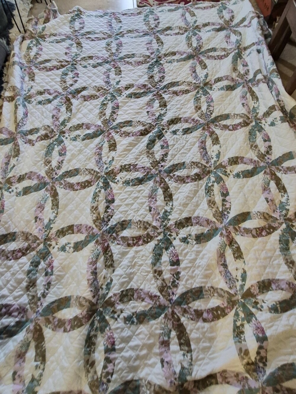 Queen Patchwork Quilted Quilt/pillowcases Multicolor Cotton/Polyester 90x100"